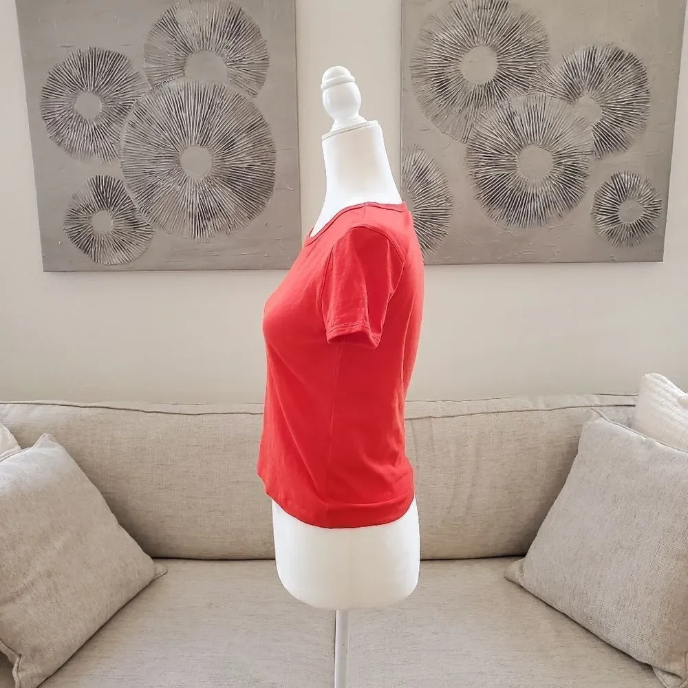 🌹 J. CREW 🌹  '90s Cropped Organic Slub Cotton T-shirt - [XXS, Orange]